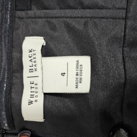 White House Black Market Black Sheer Crumb Catcher Strapless Size 8 Dress - Picture 5 of 7